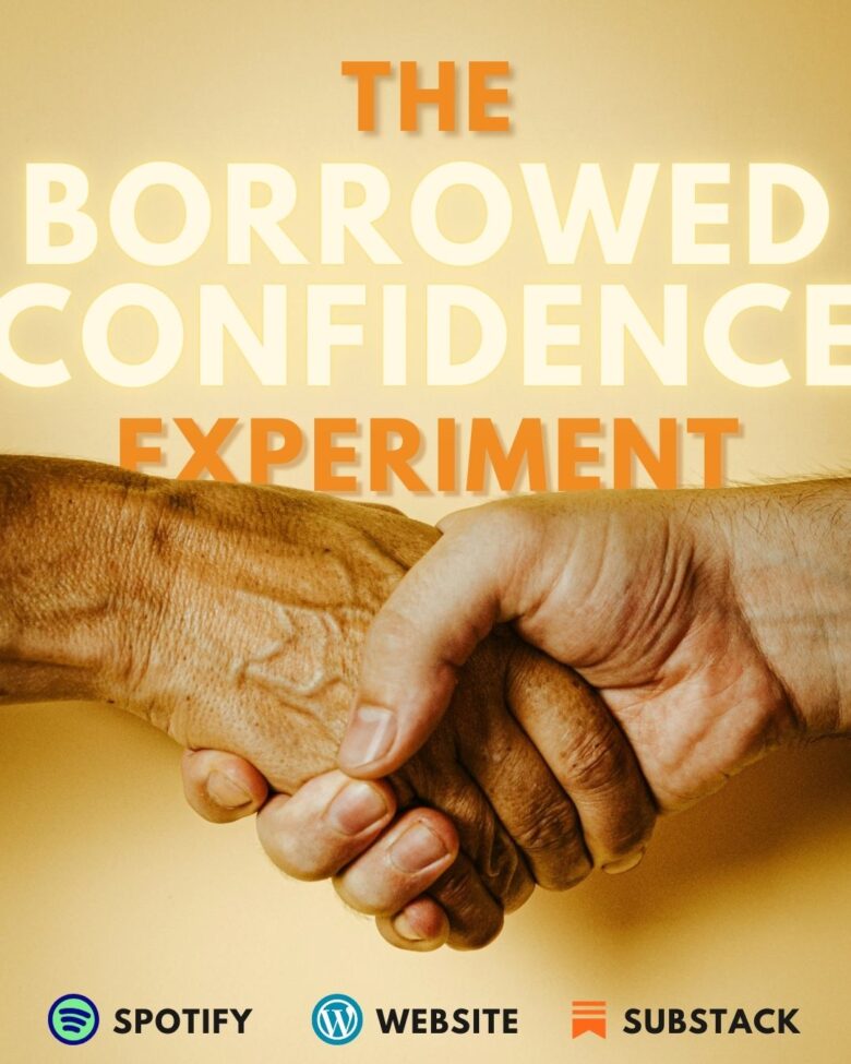 The borrowed confidence experiment with two hands shaking